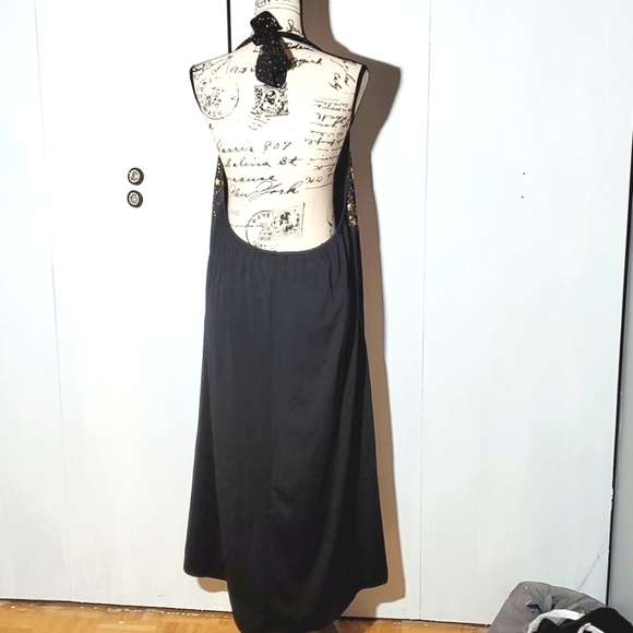 Womens Black & Gold Halter Style MAXI Dress Sz.XXL - Picture 3 of 3